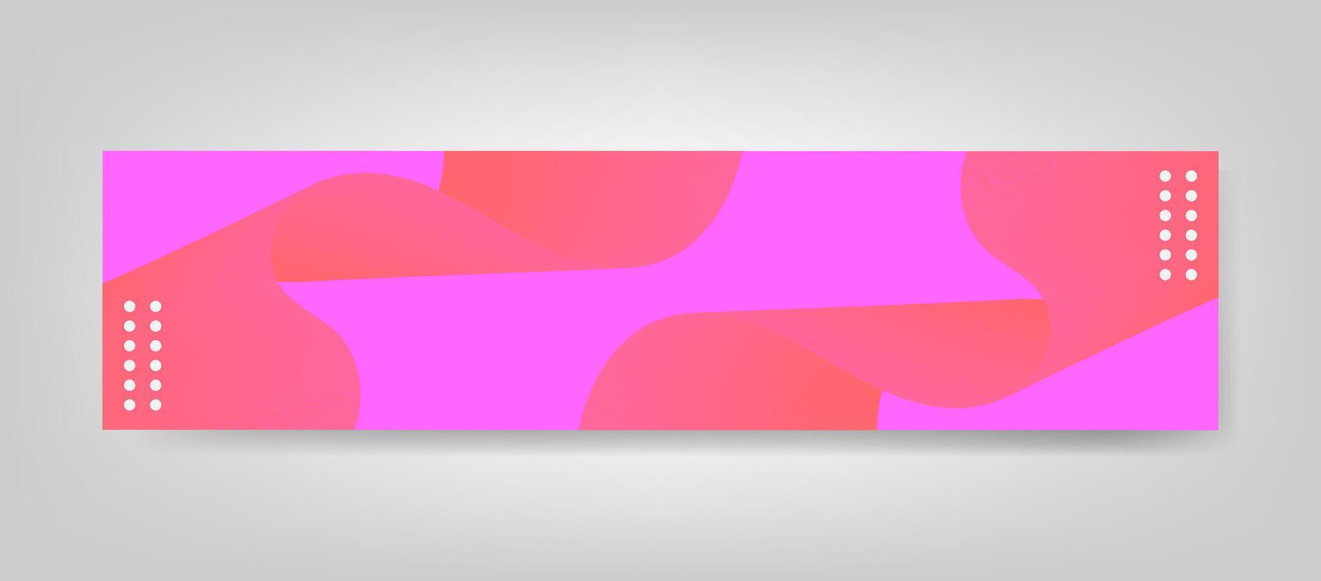 Modern Abstract Pink Fluid Wave Horizontal Banner Background with Gradient Flow vector