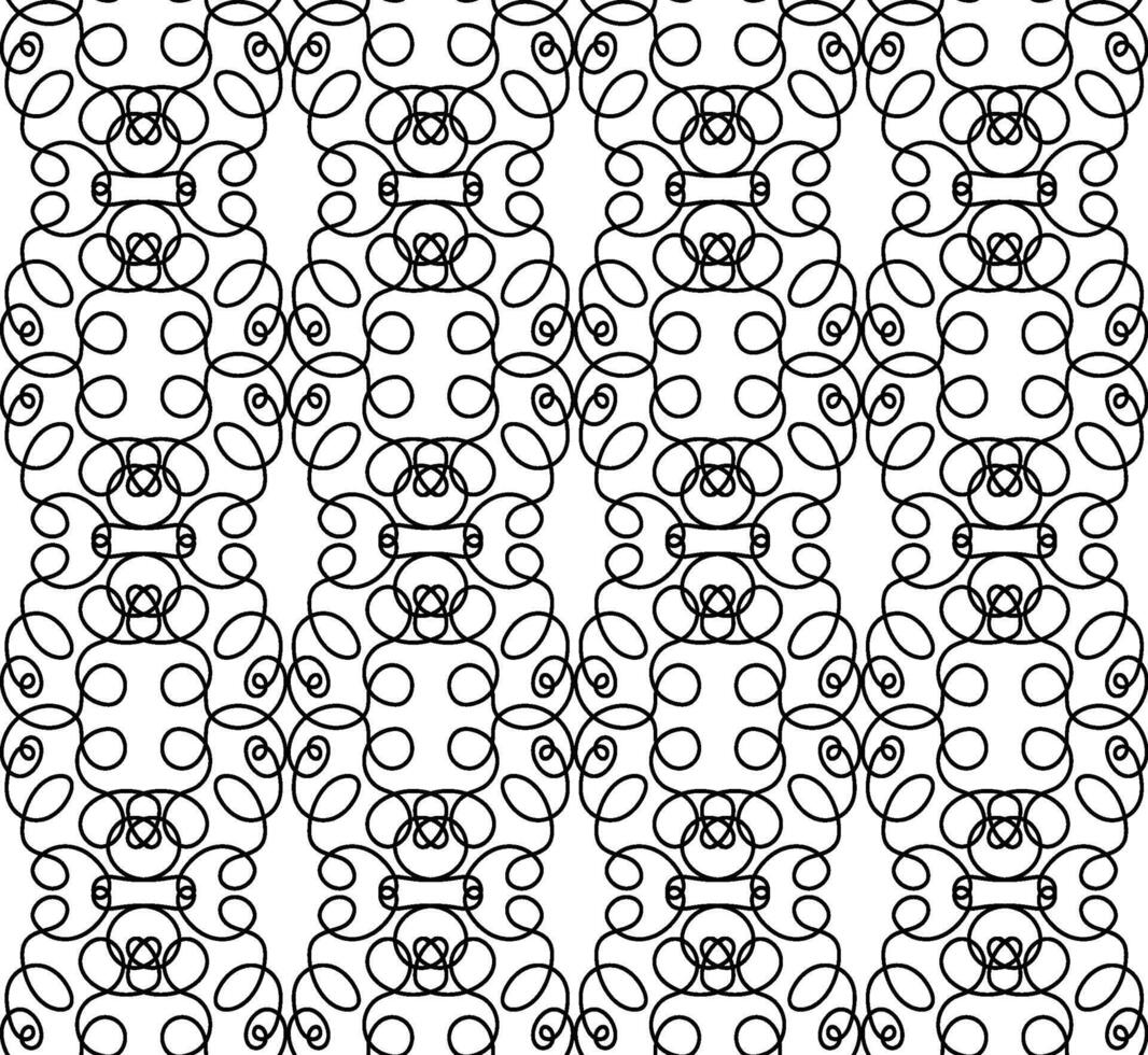 An original abstract seamless pattern in black drawn in a linear style on a white background vector
