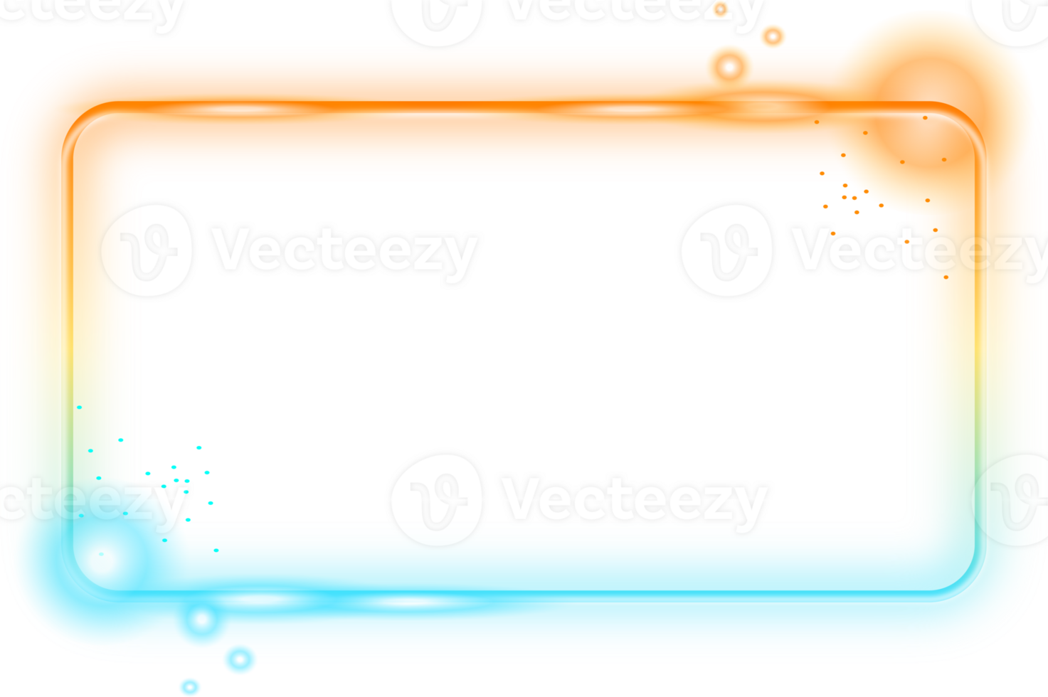 Glowing Rounded Rectangle Neon Light Effect Frame, Great for adding a retro futuristic or technological look to designs and presentations. png