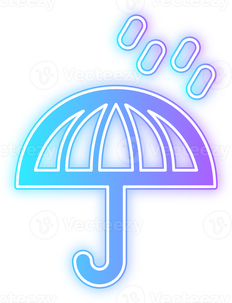 pendenza linea stile ombrello e pioggia design elemento, un' minimalista linea stile icona con un ombrello e gocce di pioggia nel pendenza colori. pulito e semplice design adatto per tempo atmosferico. png