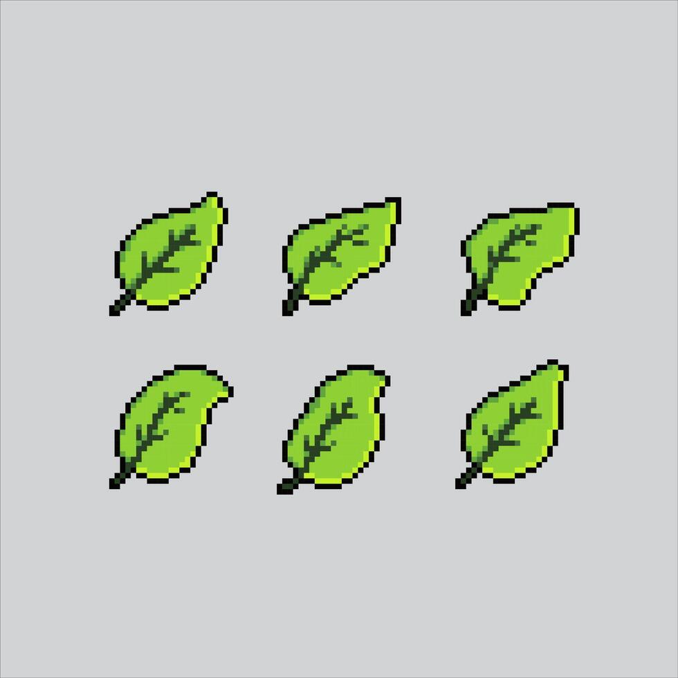Pixel art Animated Asset Leaf Sway frames Illustration for game design vector