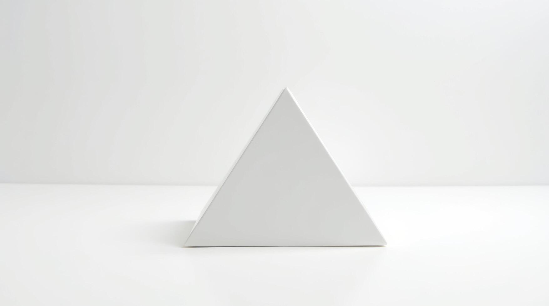 a white triangle shaped object on a table photo