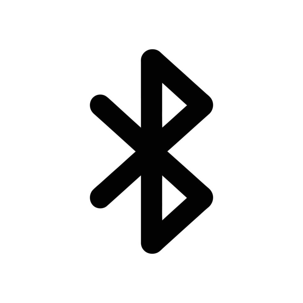 Black bluetooth icon illustration on white background for wireless connection use vector