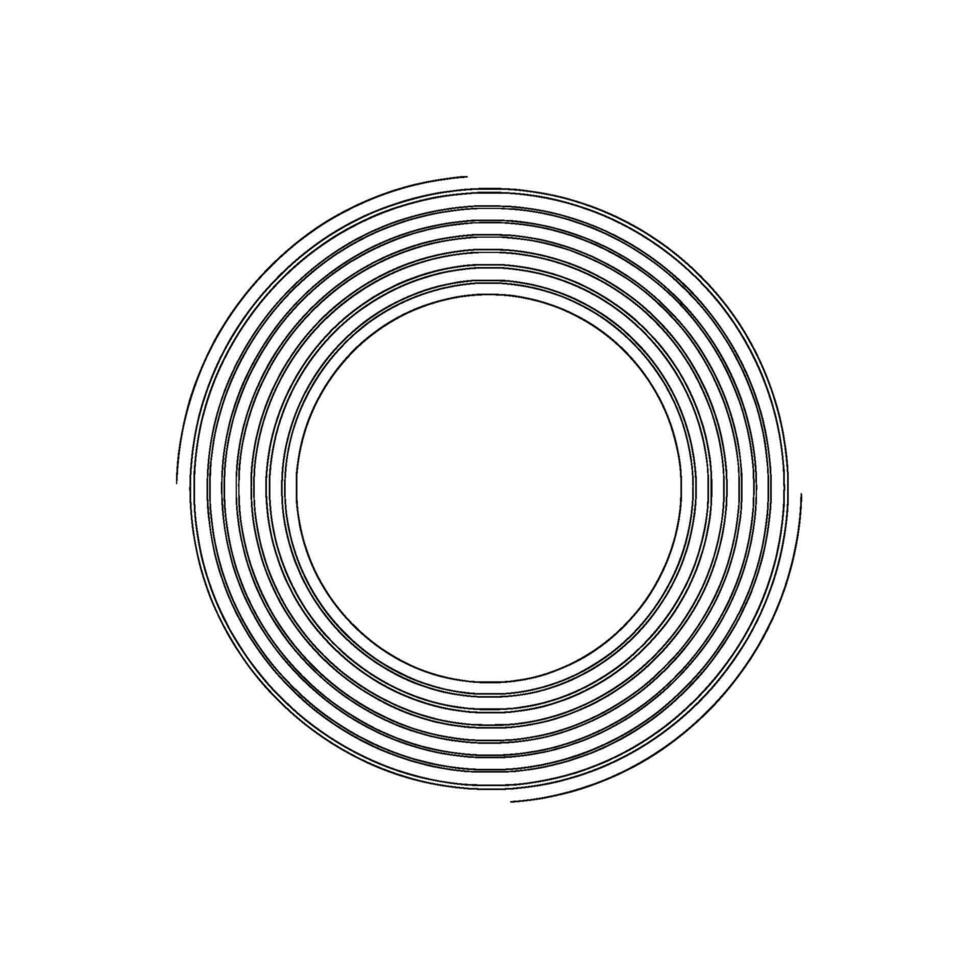Abstract spiral circles graphic design element with clean lines on white background vector