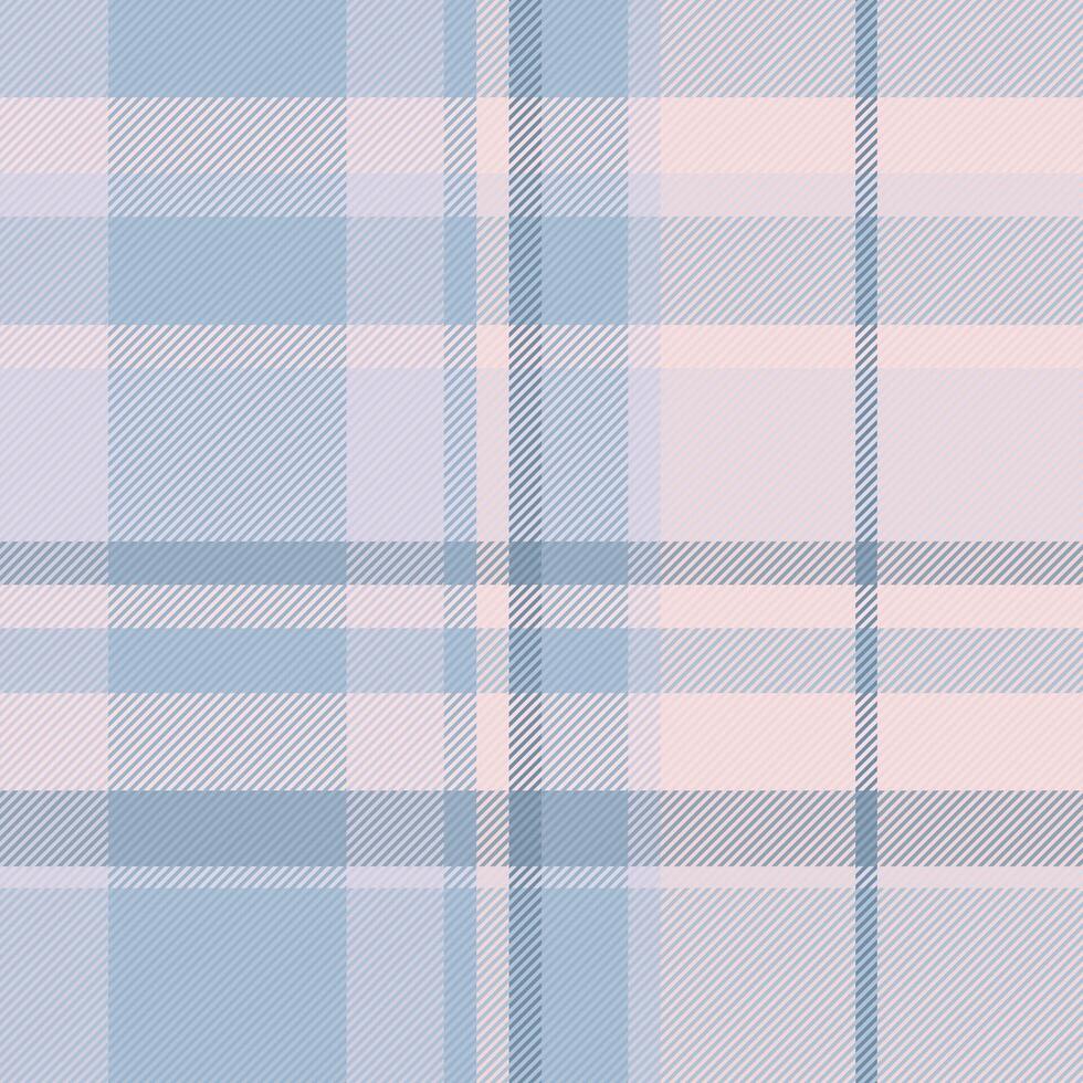 Simple check tartan texture, illustration textile fabric. Image plaid background seamless pattern in light and white colors. vector