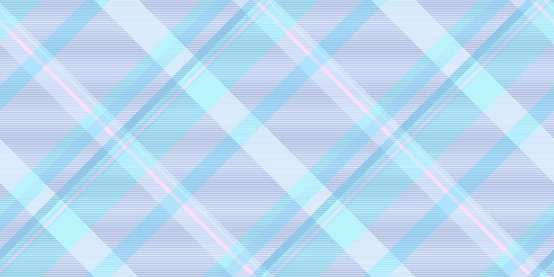 Spring tartan fabric textile, random background plaid. Minimalist check texture seamless pattern in cyan and light colors. vector