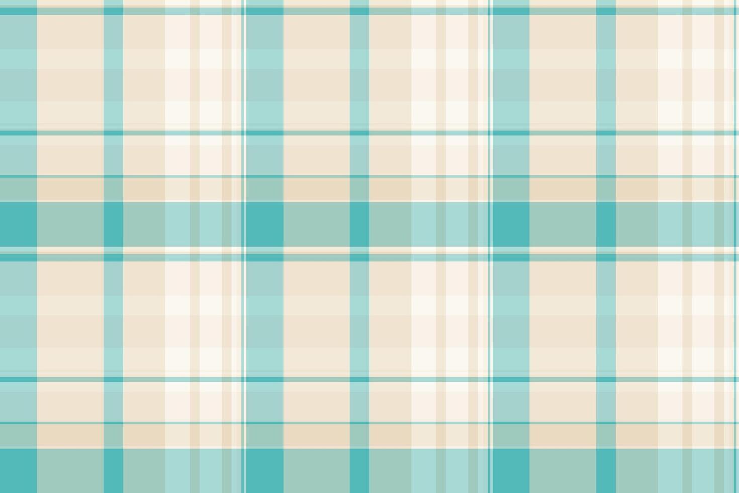 Calming plaid pattern with turquoise and beige hues, evoking a sense of serenity. Perfect for backgrounds, textiles, or a touch of classic design. vector