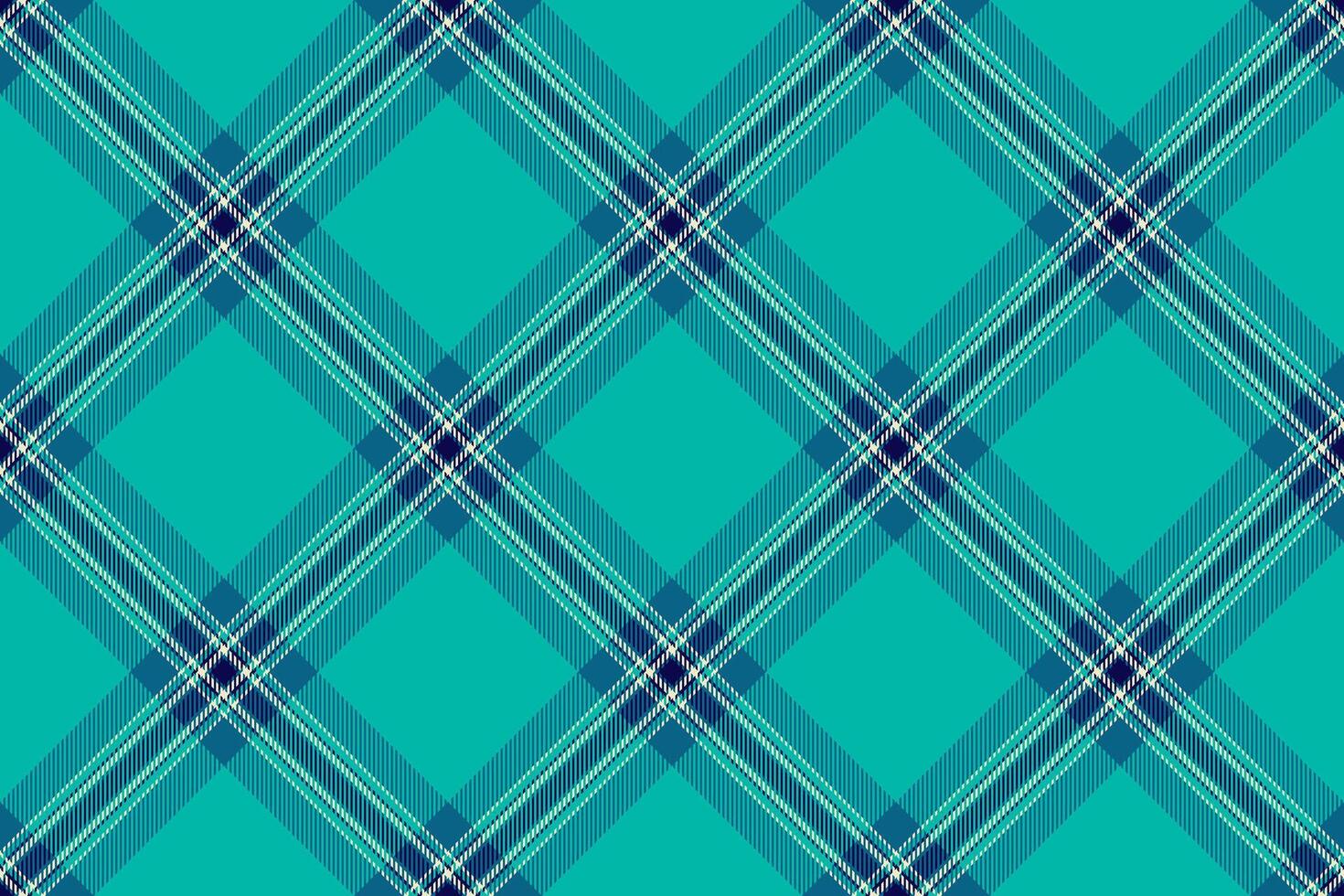 Stylish plaid pattern in turquoise, navy, and white. Ideal for backgrounds, textiles, or design projects seeking a classic, textured feel with a modern twist. vector