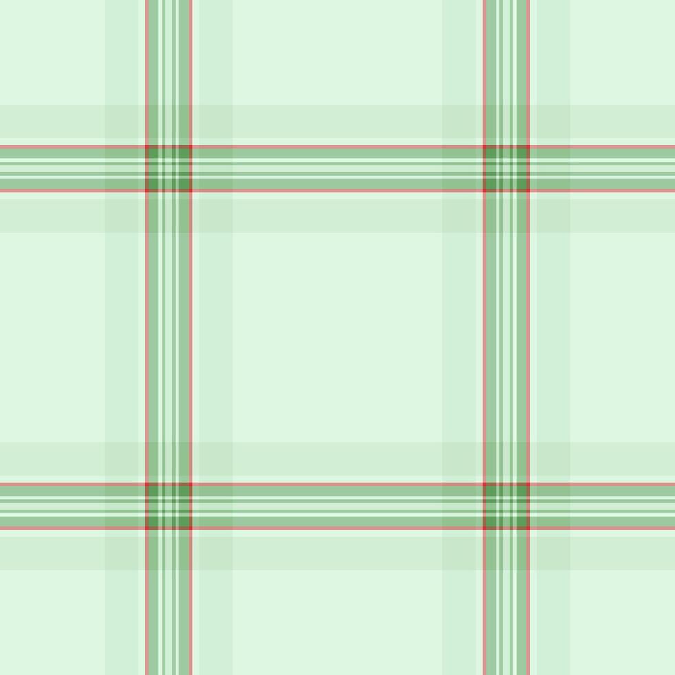 Clean plaid pattern in light green with fine red lines. A versatile, timeless backdrop for design, textiles, or branding projects. Subtle, calming design. vector