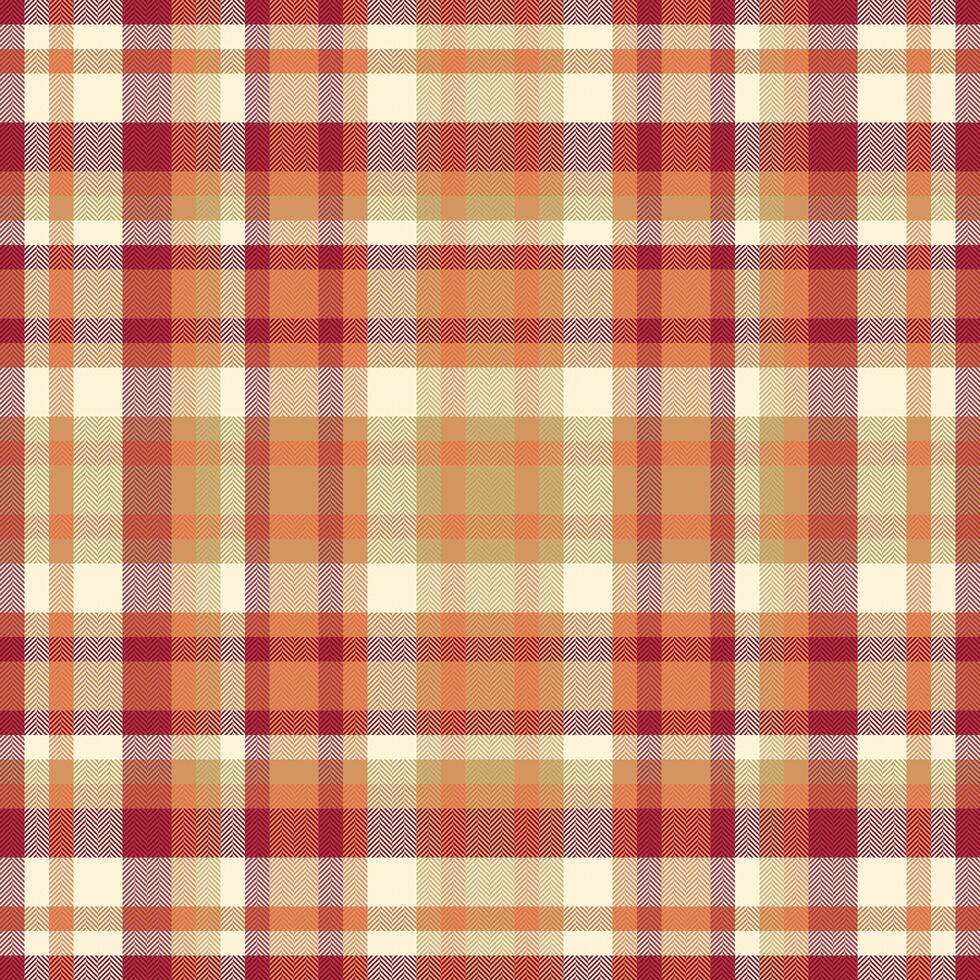 Summertime pattern background fabric, workshop texture tartan . Canadian textile plaid seamless check in orange and red colors. vector