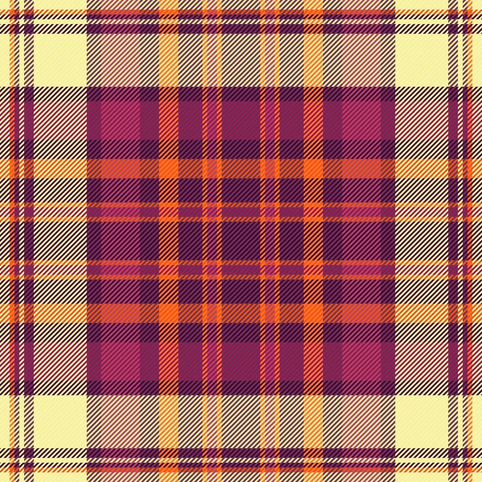 Cozy, versatile plaid fabric pattern. Warm, inviting colors evoke autumn vibes. Use for textile design, backgrounds, fashion, or creative projects. vector