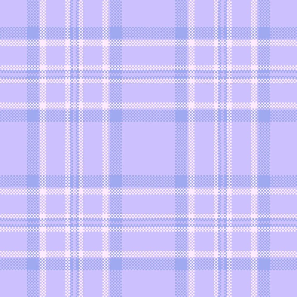 A soft, pastel plaid pattern with a subtle pixelated texture, perfect for backgrounds, textiles, or design elements conveying a classic, cozy, and digital aesthetic. vector