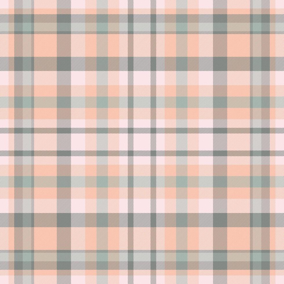 Hippie fabric plaid tartan, presentation textile check. Expensive pattern texture background seamless in orange and light colors. vector
