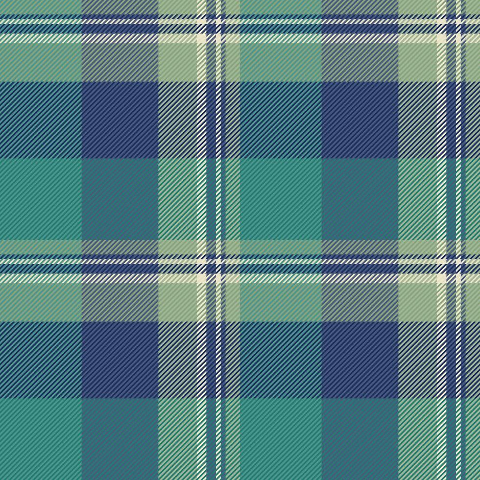 Identity seamless pattern background, customized fabric textile check. Fiber plaid tartan texture in blue and teal colors. vector
