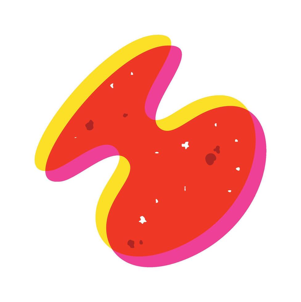 Risograph retro element color print vector