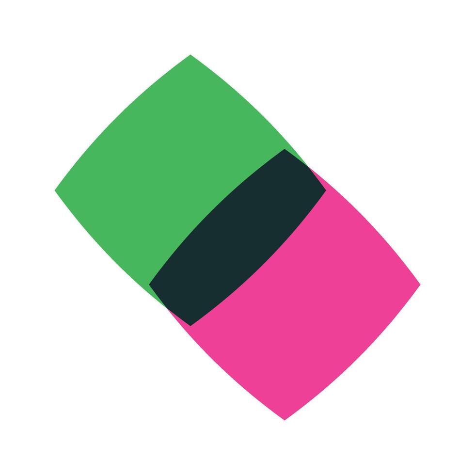 Squiggle square shapes overlapping risograph vector