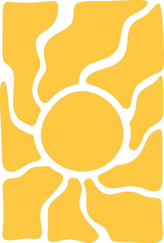 Sun summer hippie groovy pattern vector