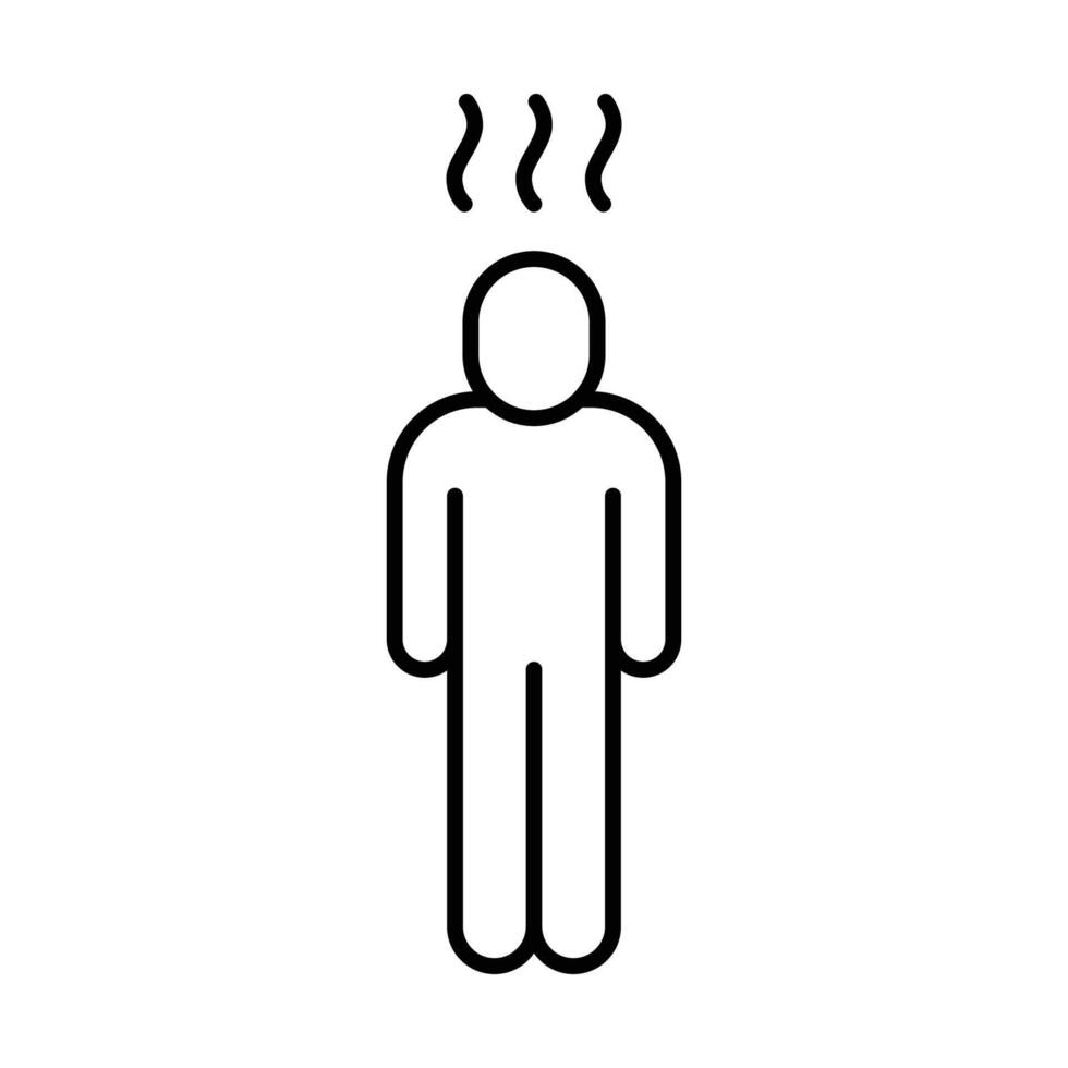 Depression icon. Simple outline style. Sadness and mental health linear symbol. Thin line illustration on white background. vector