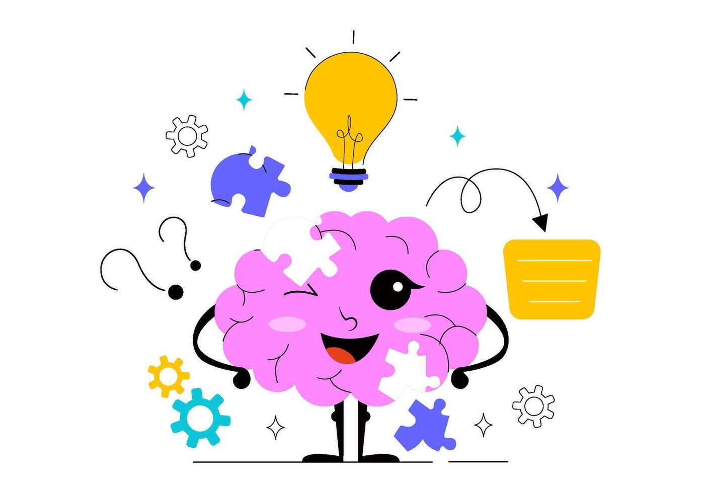 World Logic Day Artwork Presenting Brain Activity, Cognitive Process, Smart Solutions, and Mental Strategy Style vector