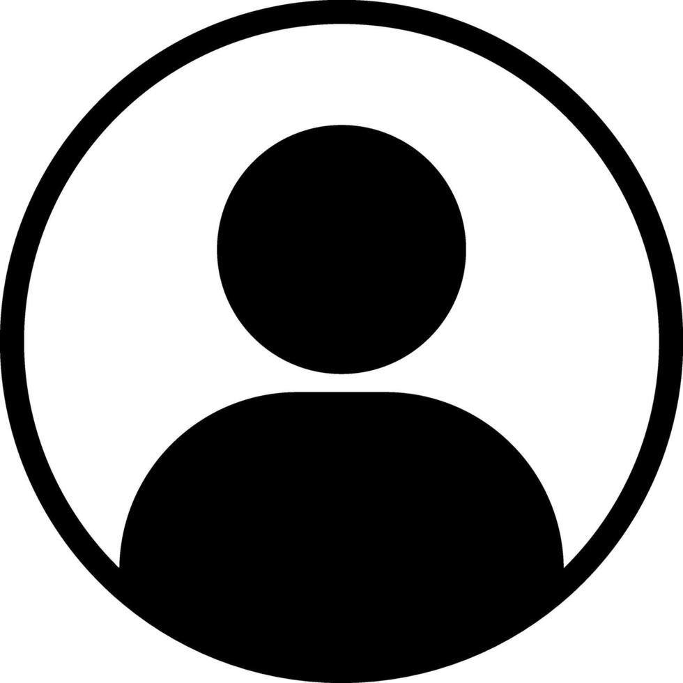Simple round profile avatar icon representing user identity, account picture, or personal profile in minimal flat design vector