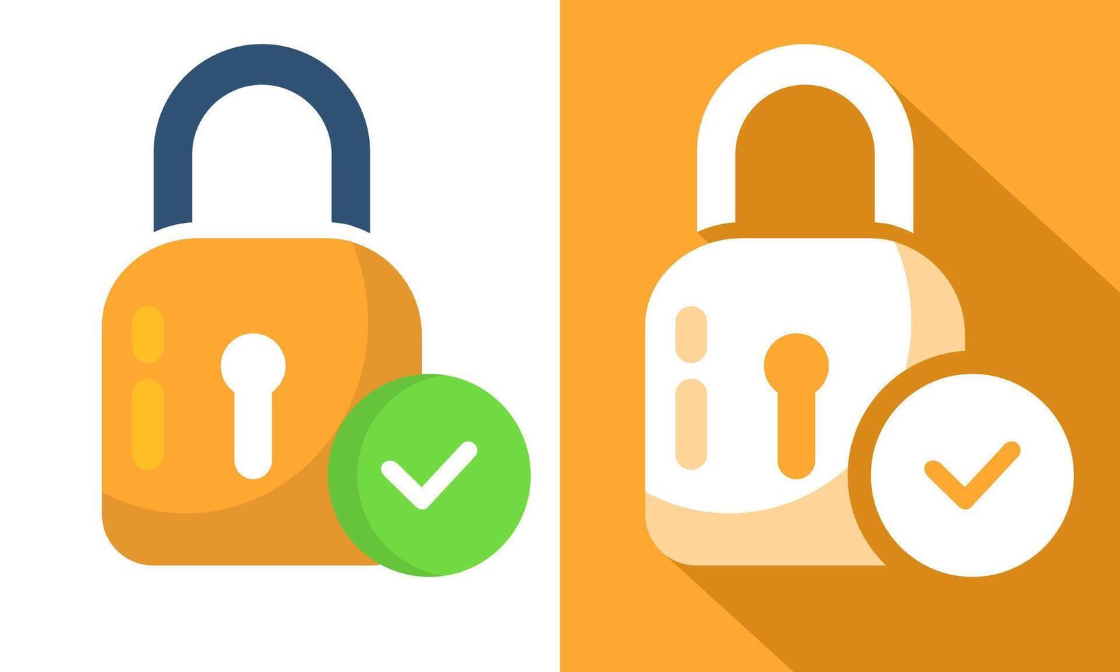 Padlock Security Concept With Verification Check Mark Symbol vector
