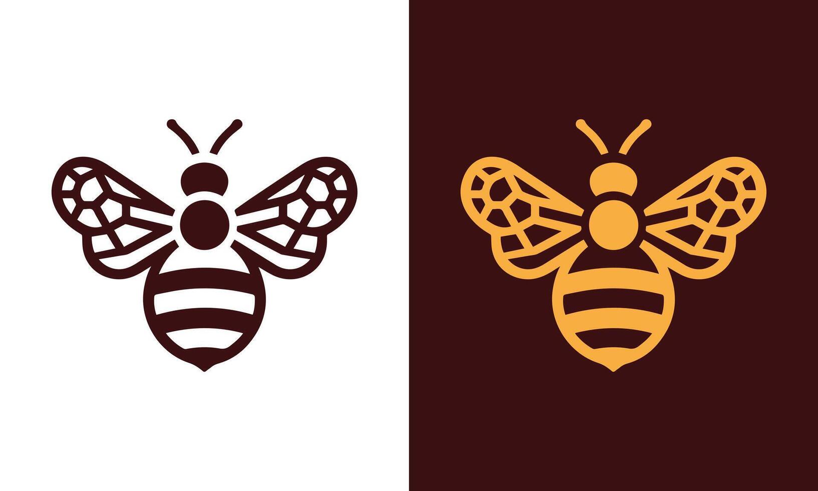 Bee illustration in two color variations perfect for logos and branding projects vector