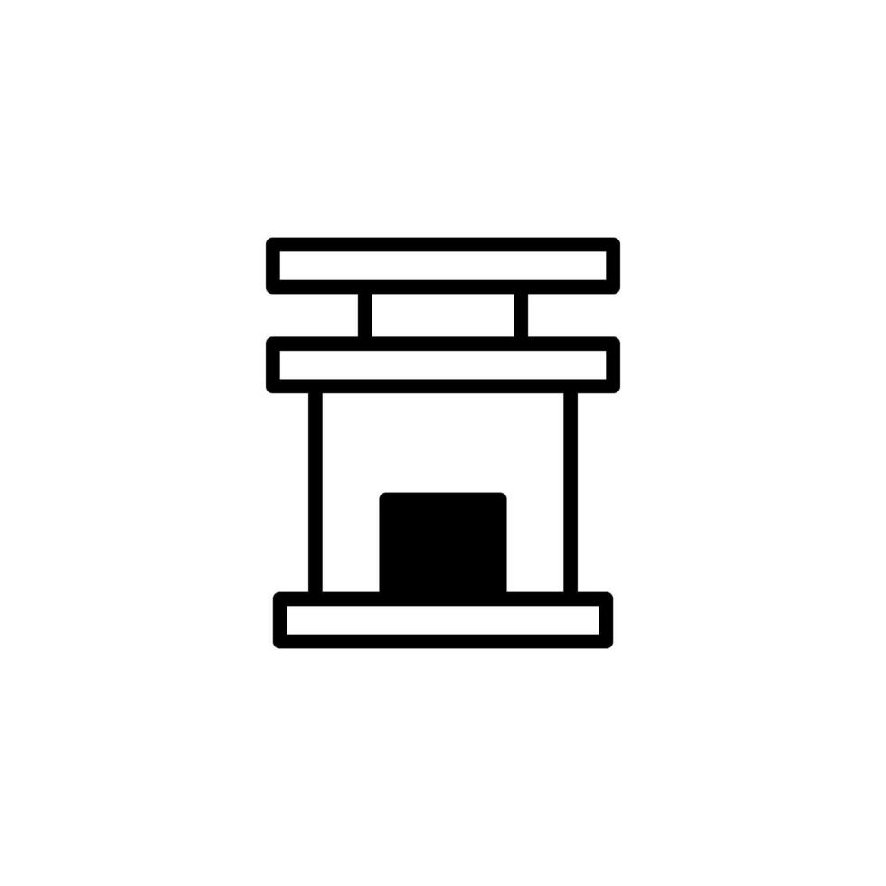 minimalista arquitectónico diseño presentando un torii portón estructura en sencillo lineal representación vector