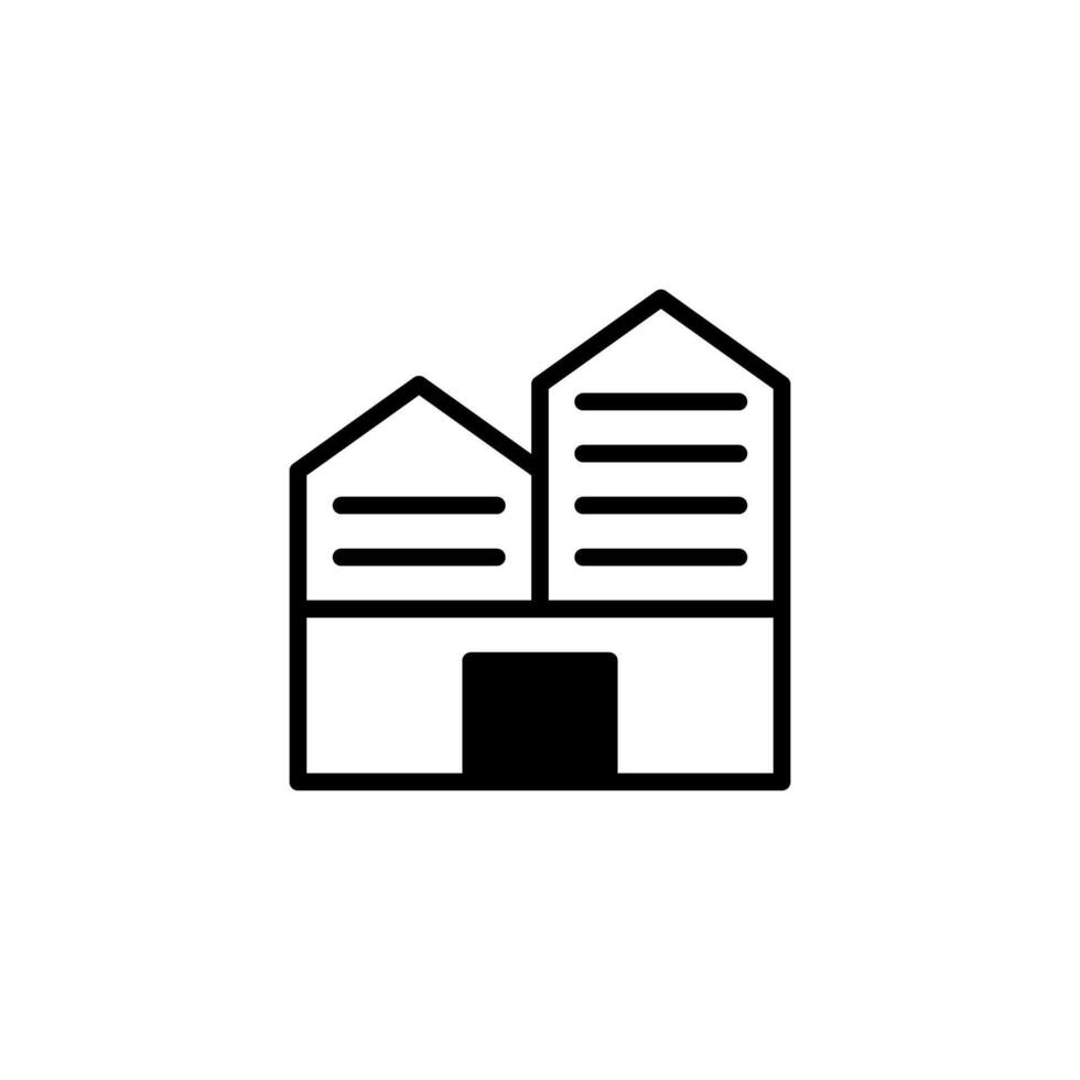 Minimalist building representation outlines modern urban development with geometric abstraction vector