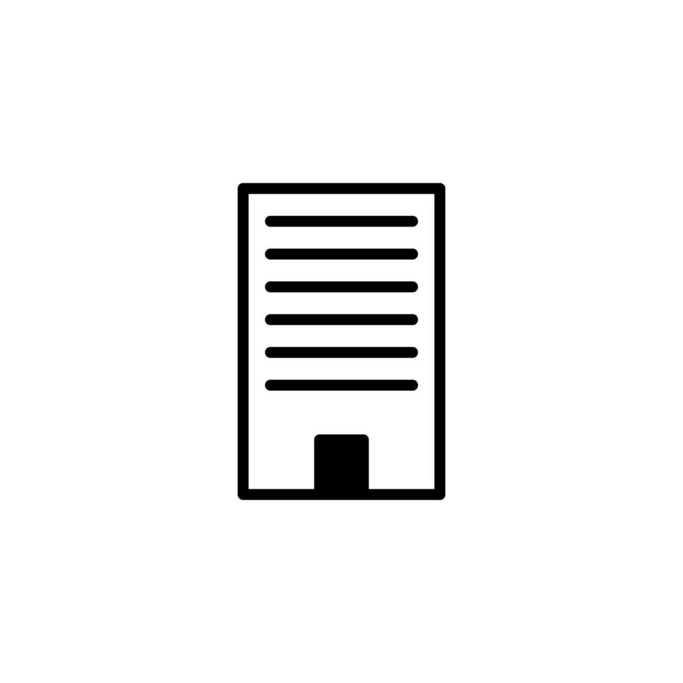 Minimalist skyscraper design showcases modern architecture and urban development in streamlined vector