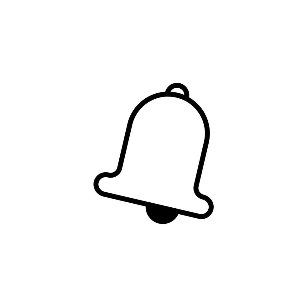 Simple bell notification icon represents alert sound messaging communication reminder message vector