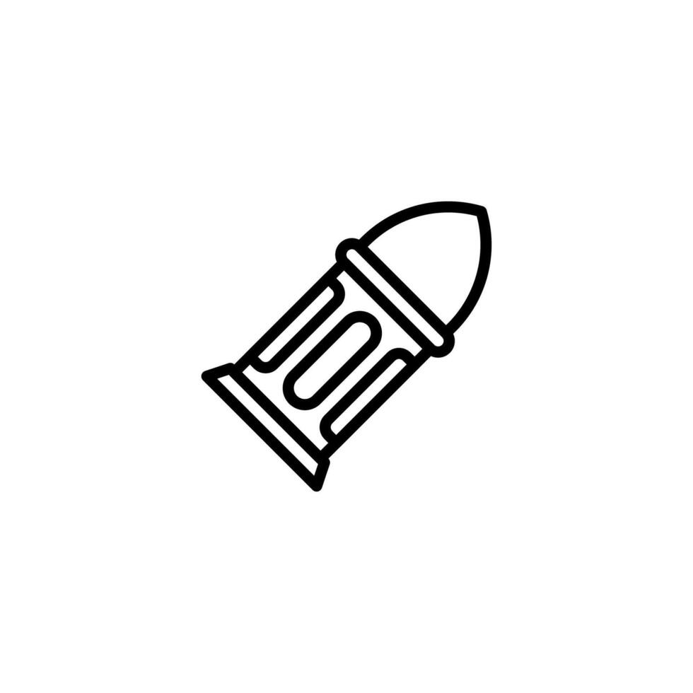Single bullet shell casing design illustration depicting a modern minimalist representation vector