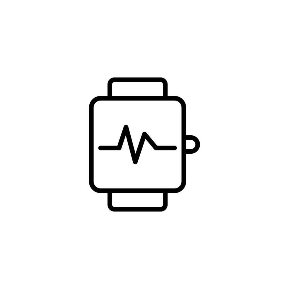 Smartwatch displays heart rhythm on wearable device monitoring pulse and indicating health level vector