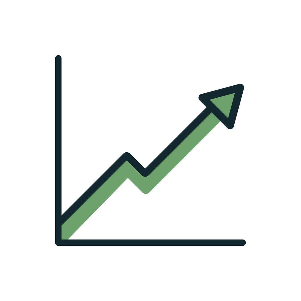 Illustration of Ascending Data Chart with Sharp Turns and Bold Green Arrow vector