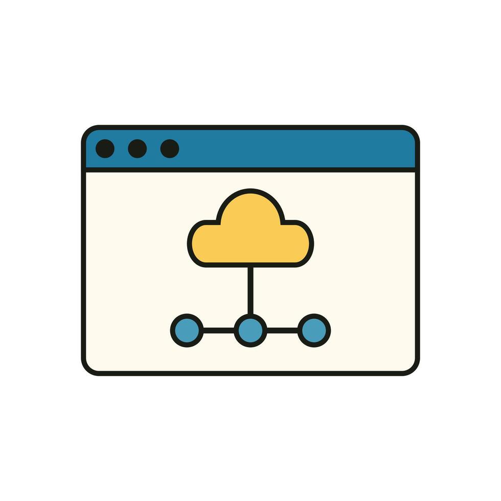 Simple Cloud Infrastructure Concept with Connected Dots in User Interface Design vector