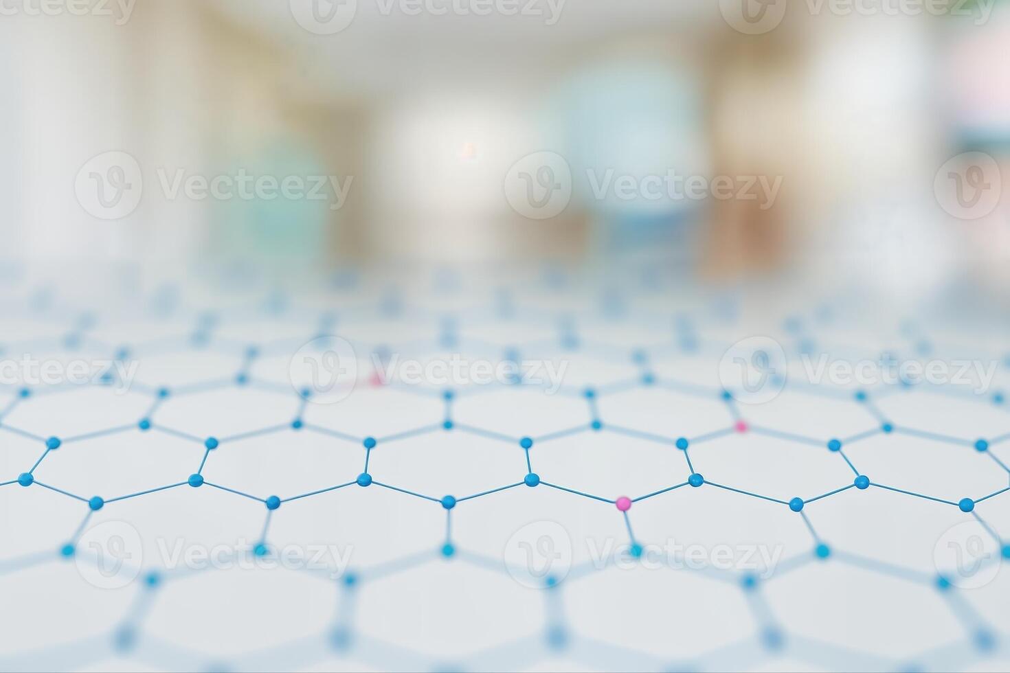 Hexagonal Lattice Pattern With Shallow Depth Of Field In An Abstract Indoor Setting With Soft Focused Background And Light Tones photo