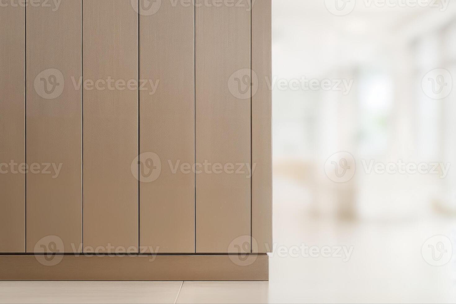 Warm Aluminum Planks in a Modern Indoor Setting with a Soft Blurred Background With Shallow Depth Of Field Including Light and Shadow Play photo