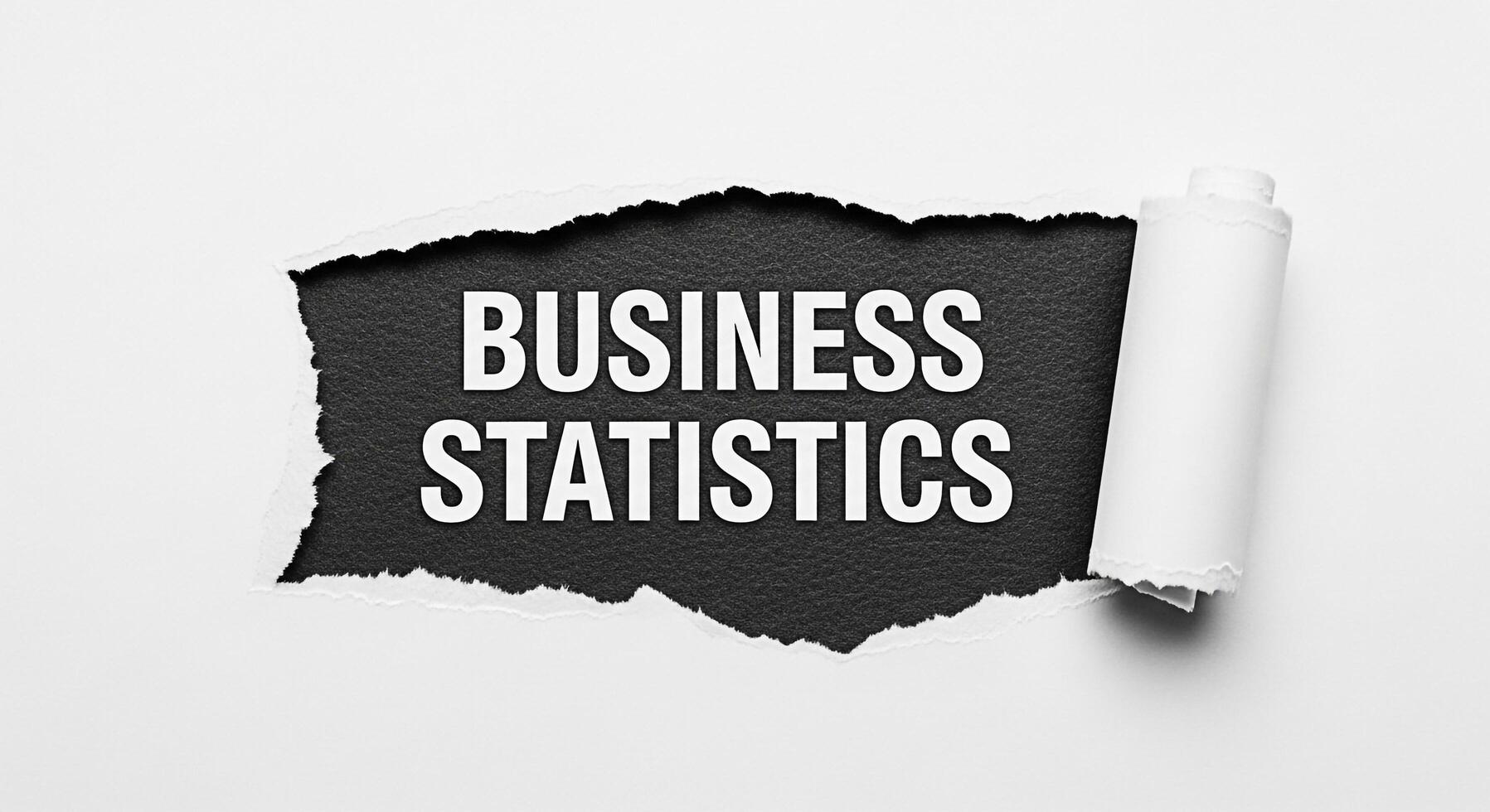 Revealing business statistics through a torn paper highlighting data analysis and strategic planning in a modern minimalist setting conveying a sense of discovery and insightful decisionmaking photo