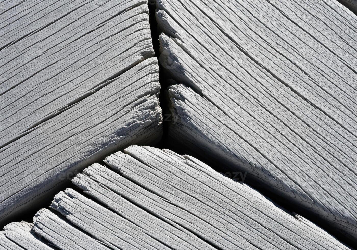 Bleached weathered wood texture abstract background with geometric plank pattern photo