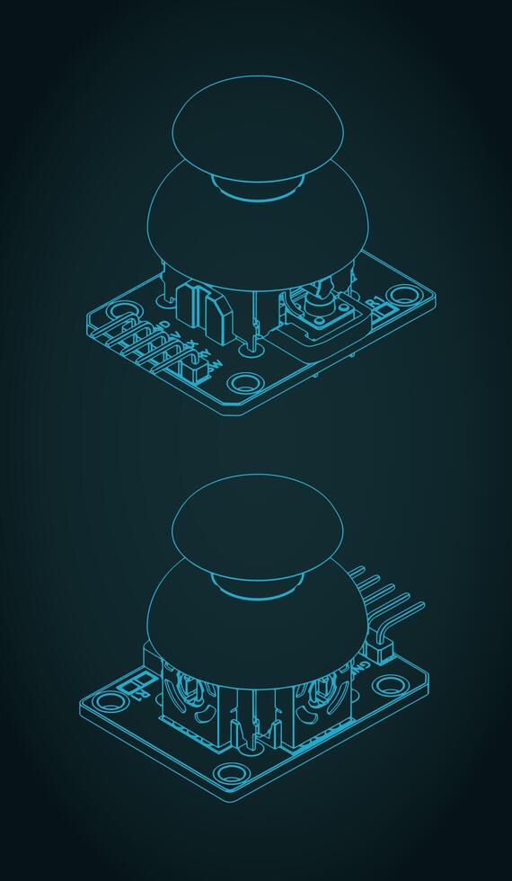 palanca de mando módulo para arduino isométrica planos vector