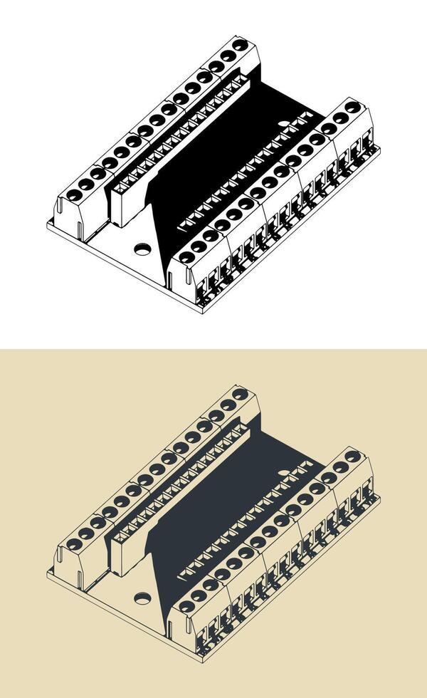 Arduino nano IO shield illustrations vector