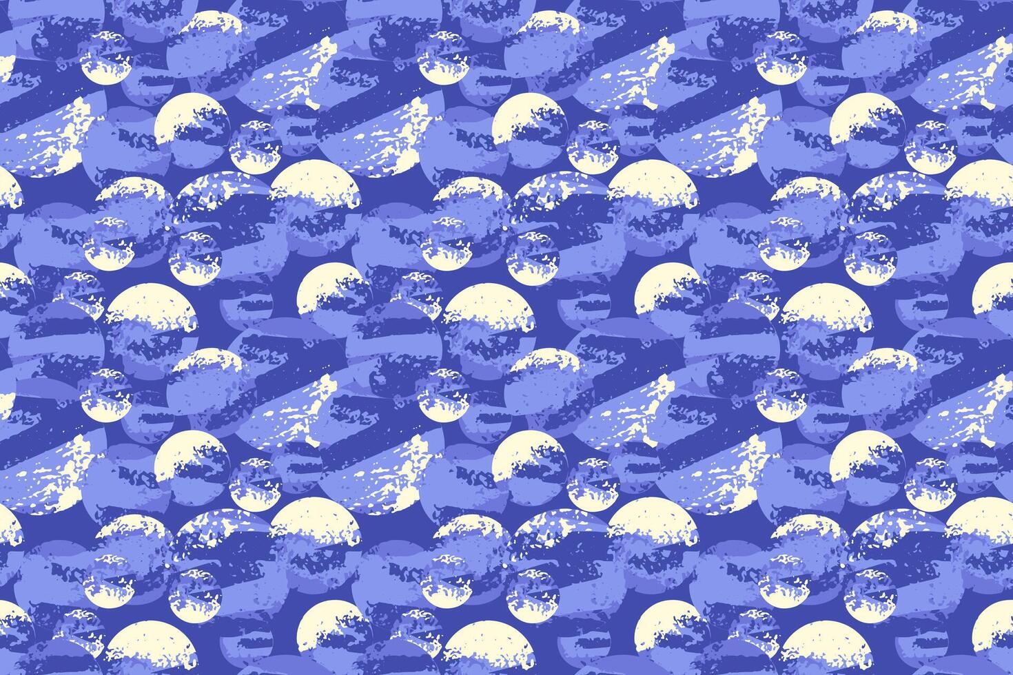 Seamless pattern with grunge textured circles in deep purple and violet tones. Abstract and bold design for modern packaging, fashion prints, textiles, and digital backdrops vector