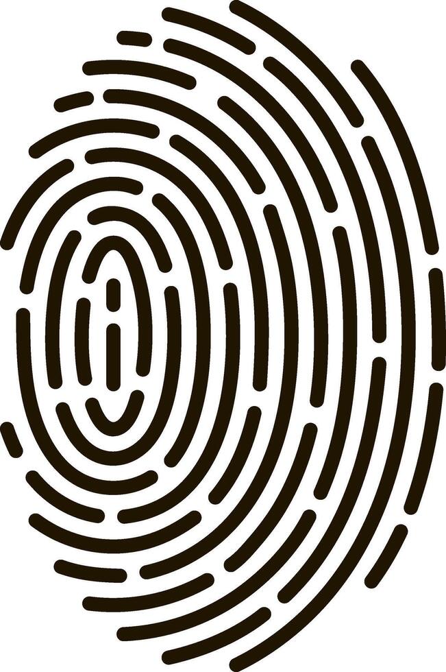 Fingerprint icon representing biometrics, identity, and security vector