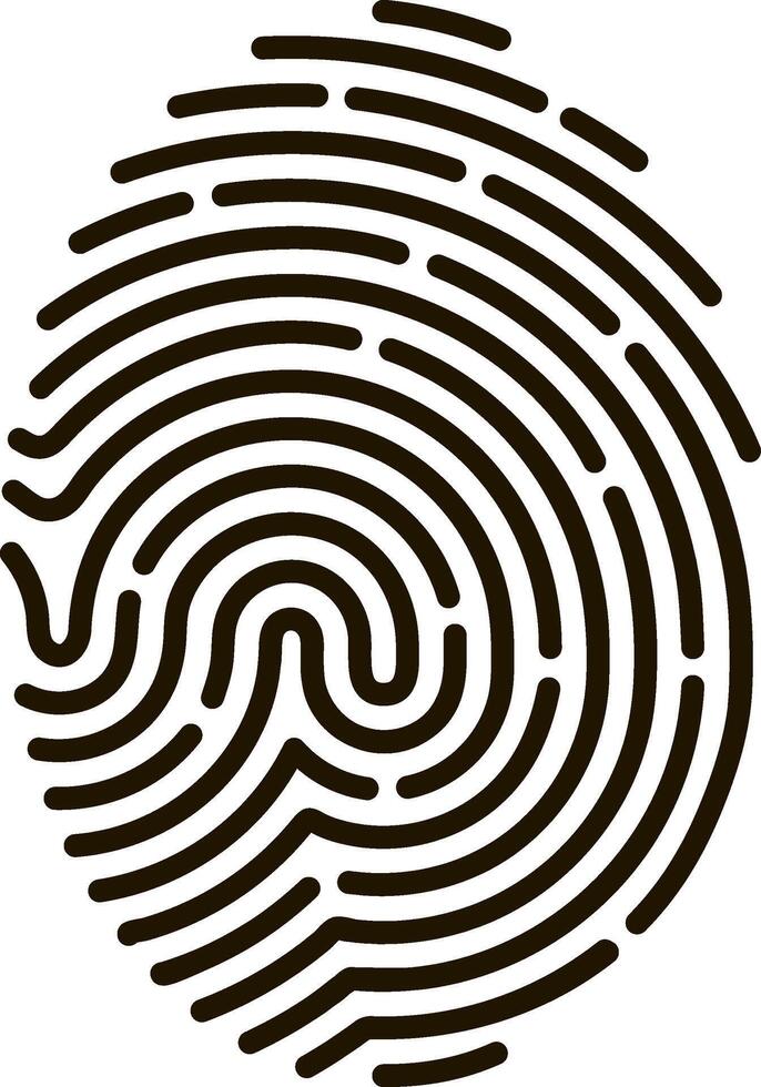 Fingerprint icon representing identity, security and biometrics vector
