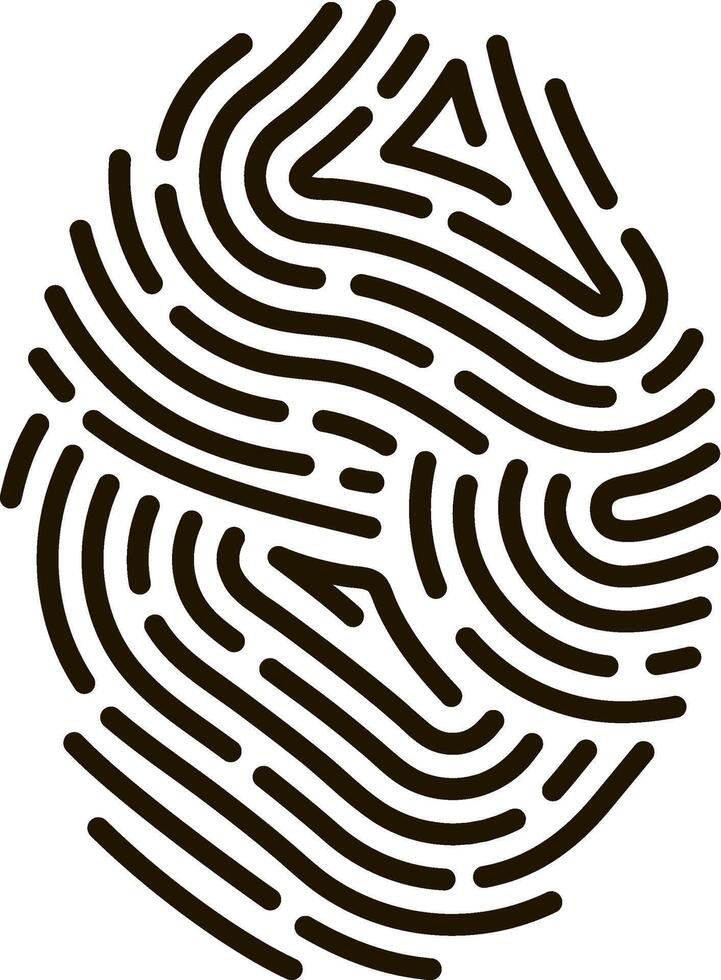 Fingerprint icon representing identity, security, and biometrics vector