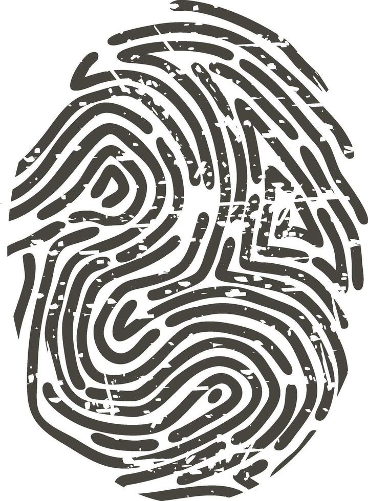 Grunge fingerprint identity creating digital security concept vector