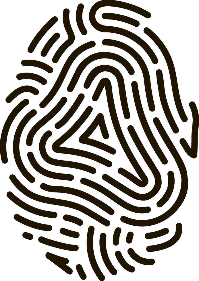 Fingerprint forming abstract data security lock icon vector