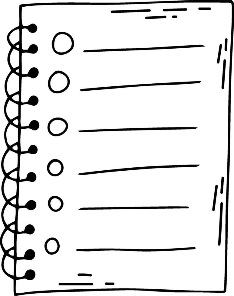 Spiral notebook with empty checklist for planning tasks vector