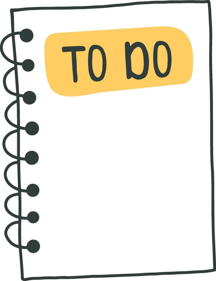 Spiral notebook showing to do list text vector
