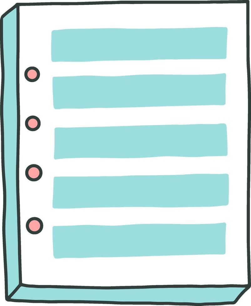 Lined notebook paper for writing notes or a list vector