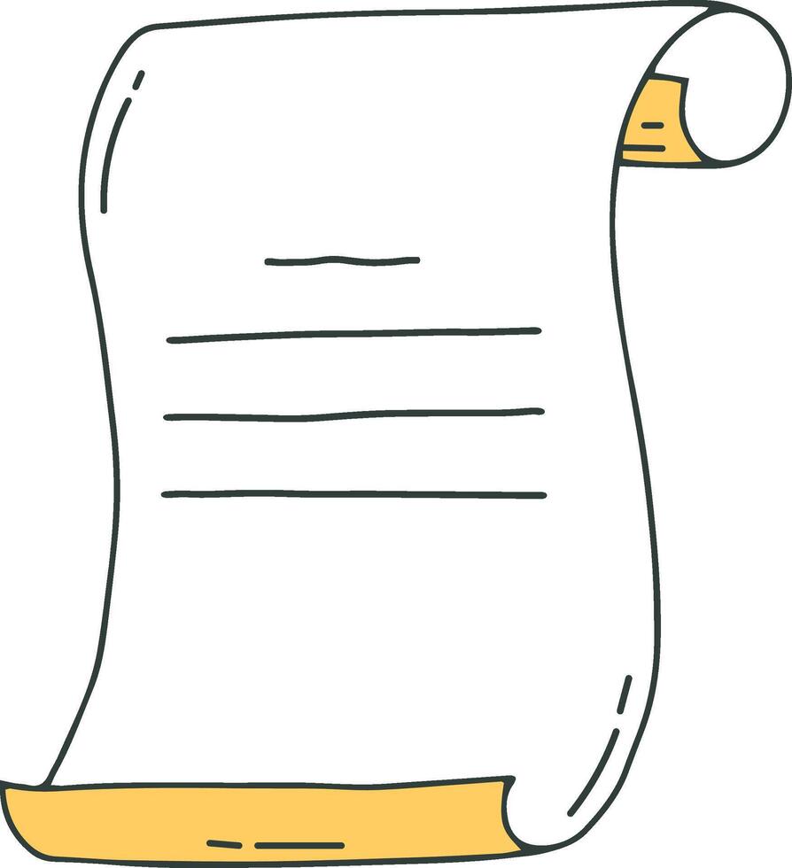 Unfurling document scroll showing old parchment paper vector